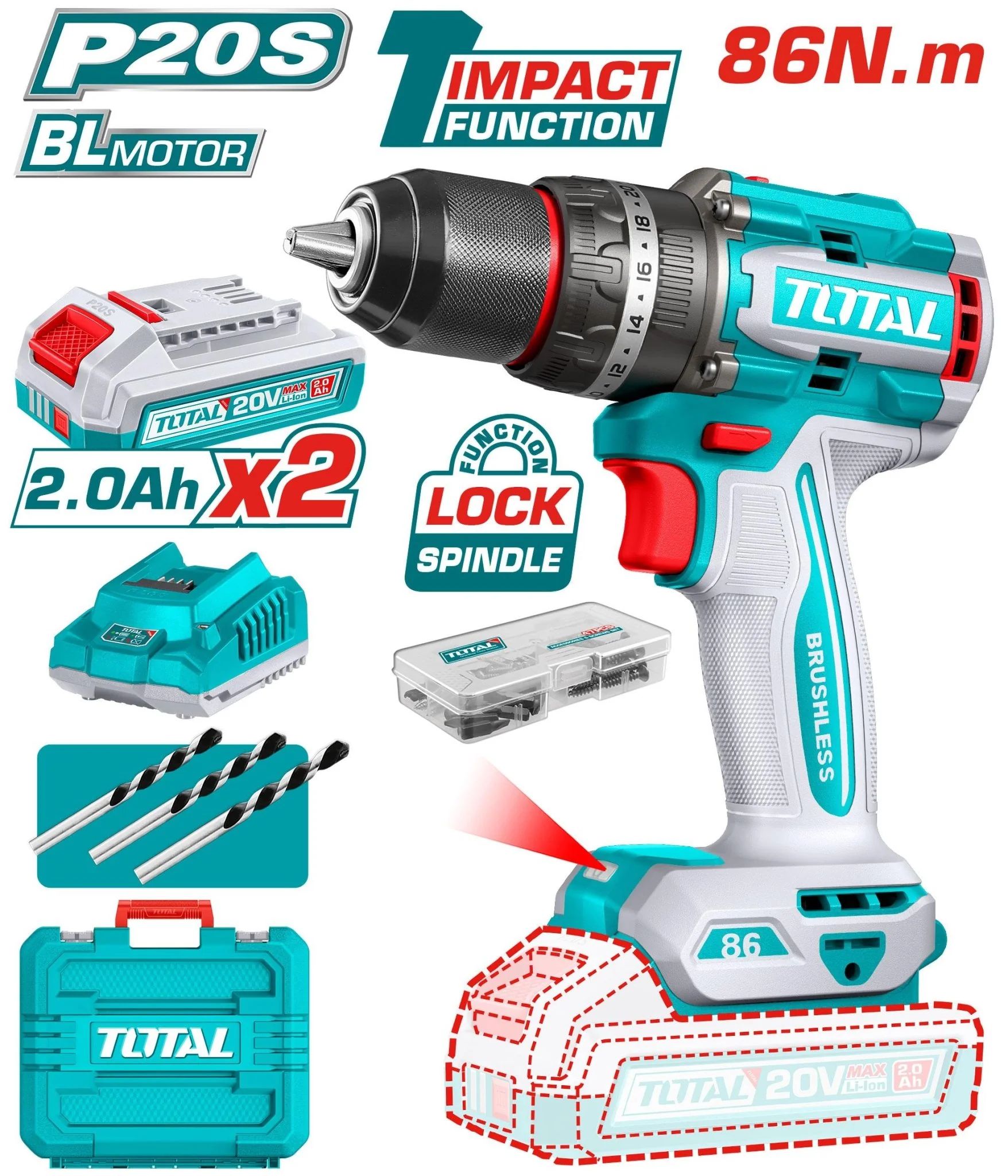 TOTAL VISSEUSE 66NM A/B 20V  TIDLI20668