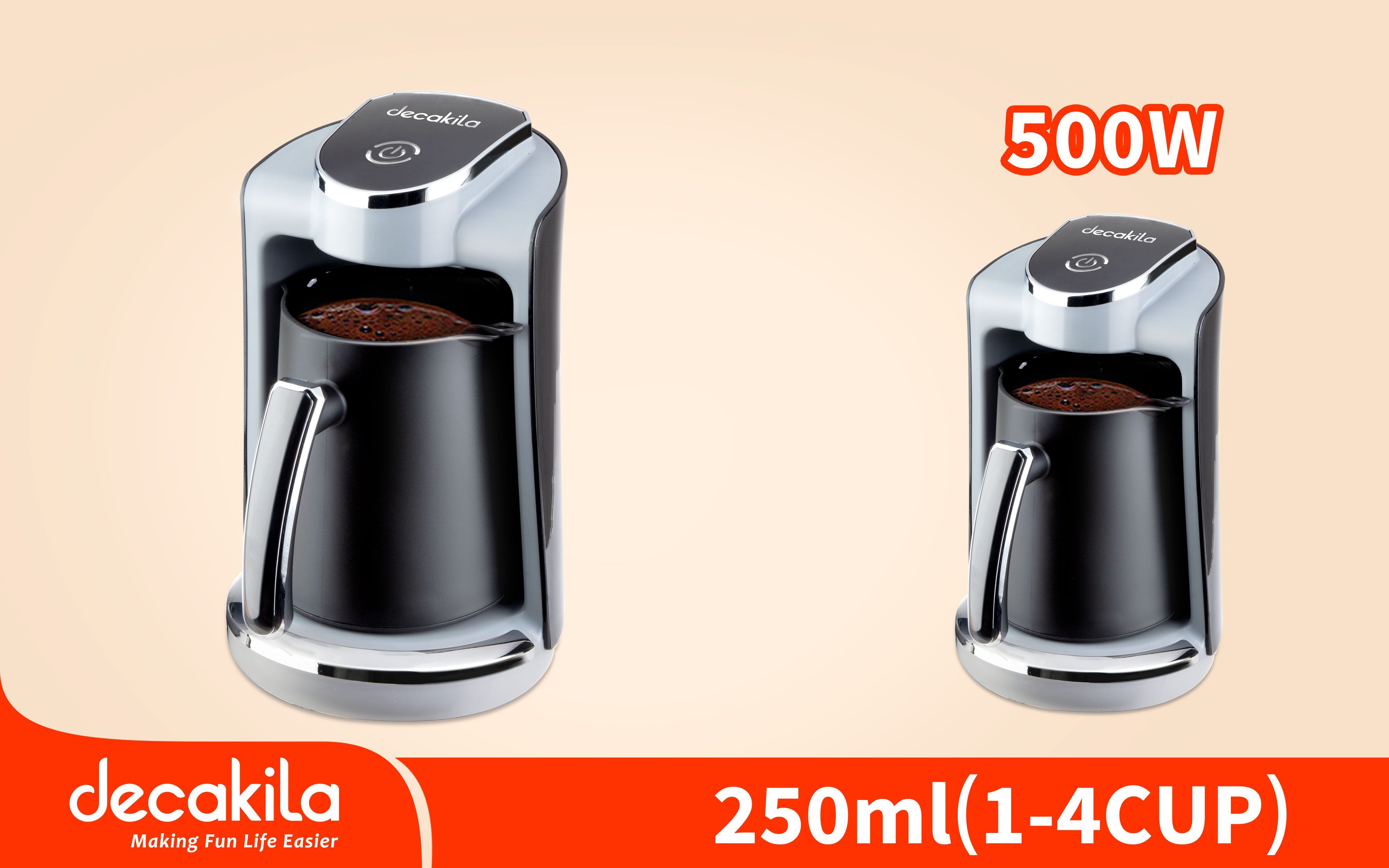 Cafetière Turque Decakila - KECF030B - 250 ml - 500 W en Inox thumbnail 2