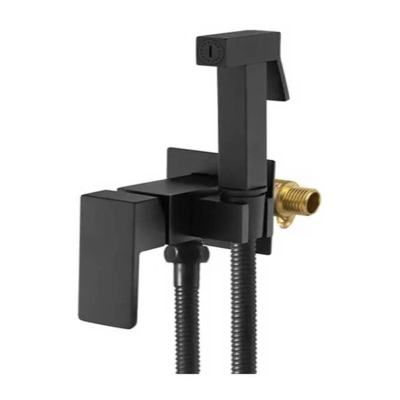 Mitigeur Toilette Encastré - Douchette Shut Off Noir Mat FRAMO E200