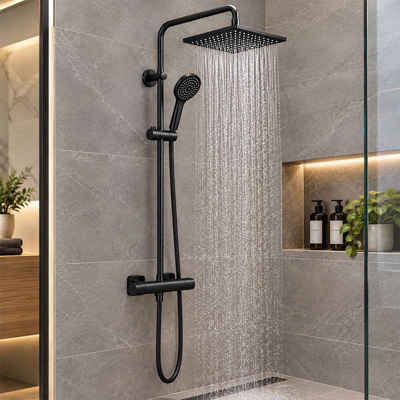Colonne Douche avec Mitigeur Thermostatique noir thumbnail 2