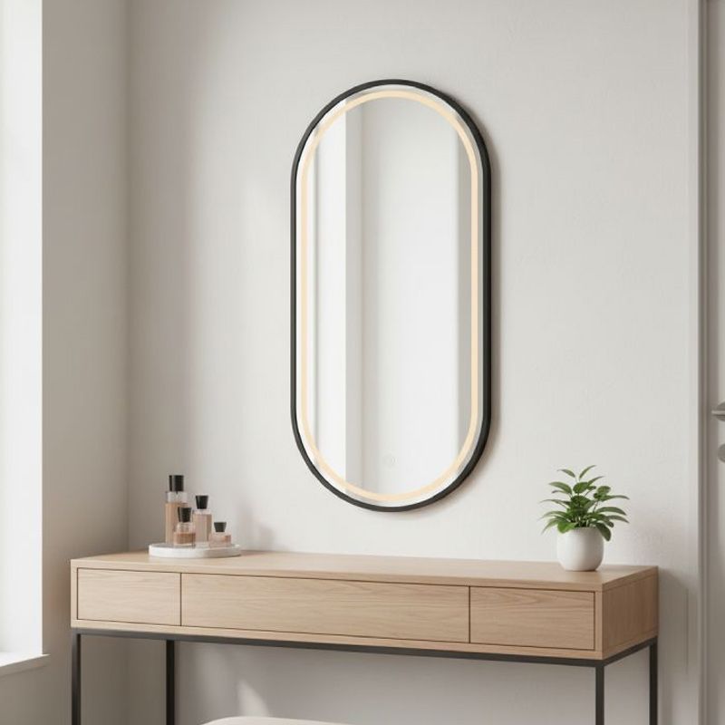 Miroir LED Noir de 40 x 90 cm - H-3055 thumbnail 2