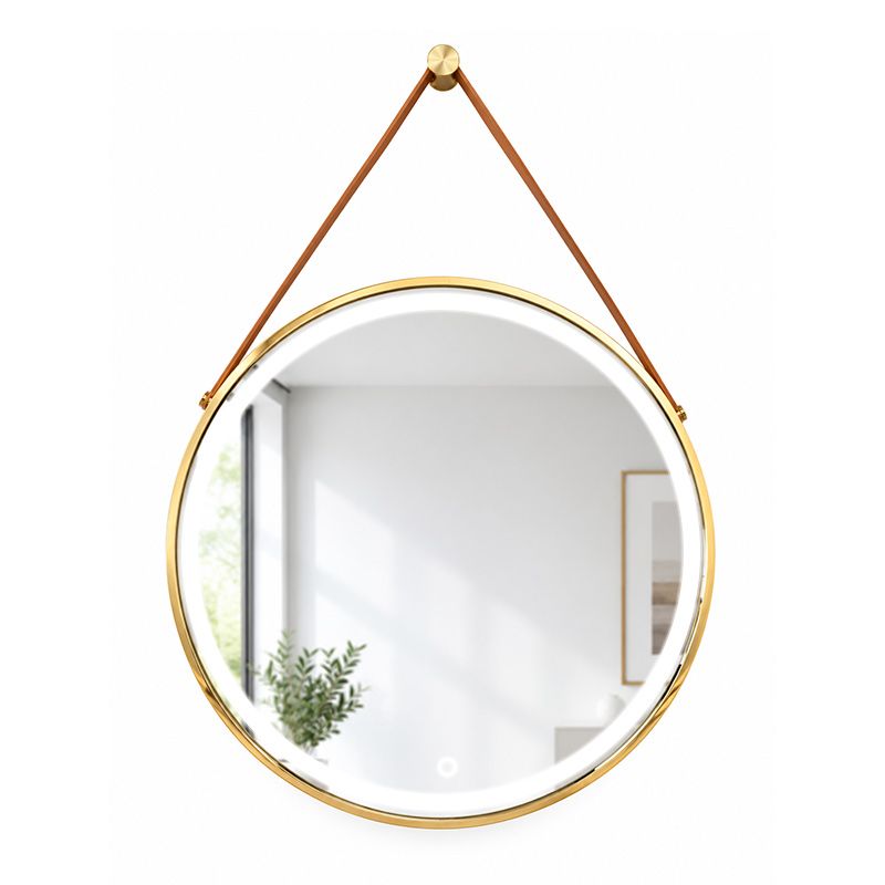 Miroir LED Rond Gold avec Fixation Suspendue – 70 × 70 cm H-2005
