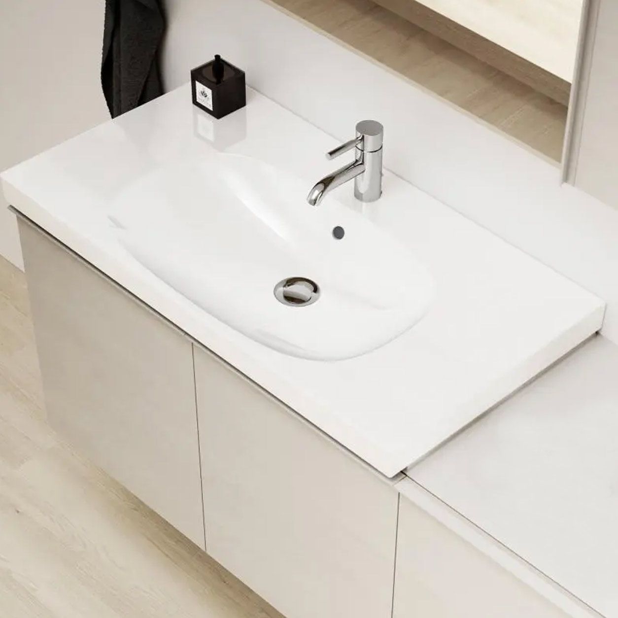 Lavabo Duravit D-Code à Poser sur Meuble 105 × 48 cm – 1 Trou – Blanc Alpin thumbnail 2