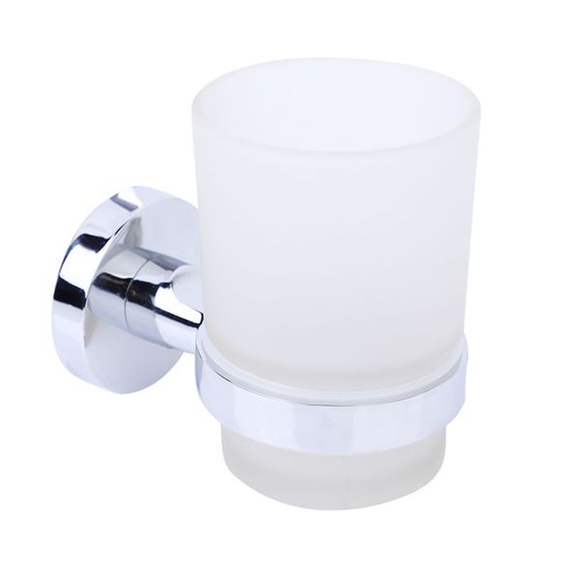 Duravit D-Code - Porte-verre avec support, gauche, verre mat/chrome