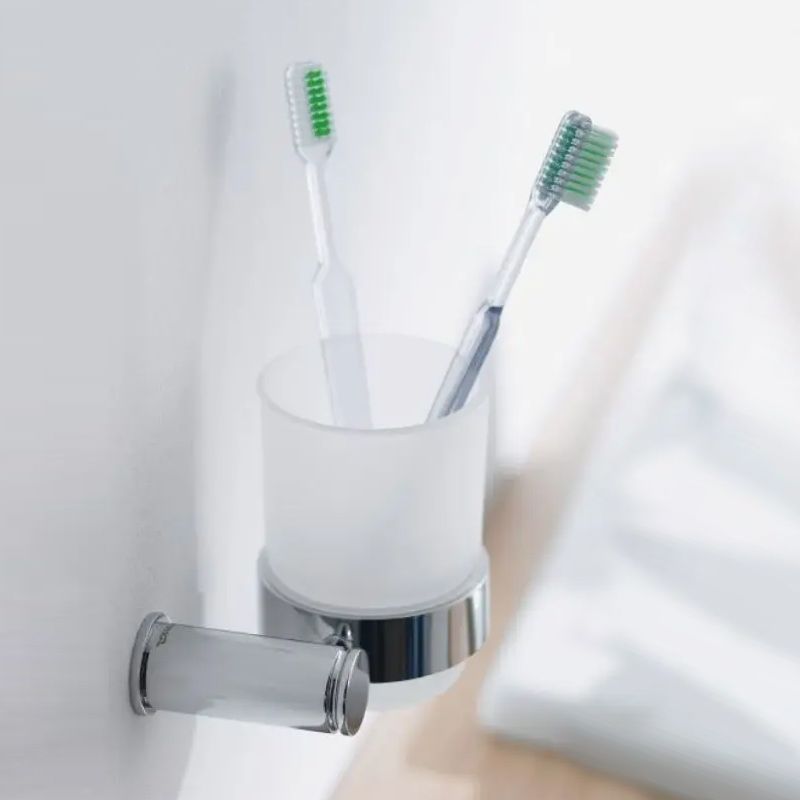 Duravit D-Code - Porte-verre avec support, gauche, verre mat/chrome thumbnail 3