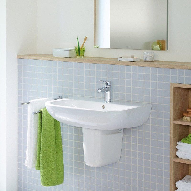 Lavabo  Duravit D-Code 65 cm - Blanc thumbnail 3