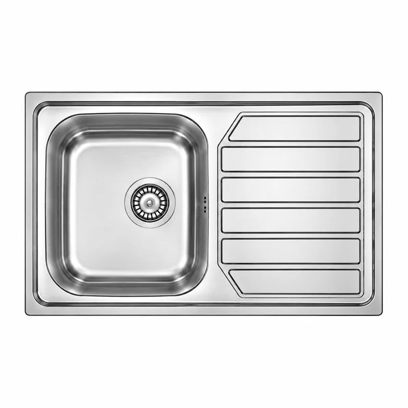 Evier Inox Apparent 100x50 cm - 1 Cuve + Égouttoir