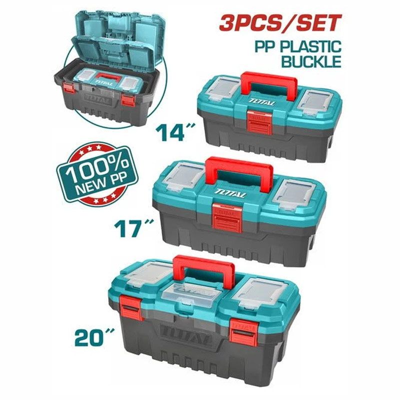 Kit de 3 caisses à outils Total - TPBXK0031