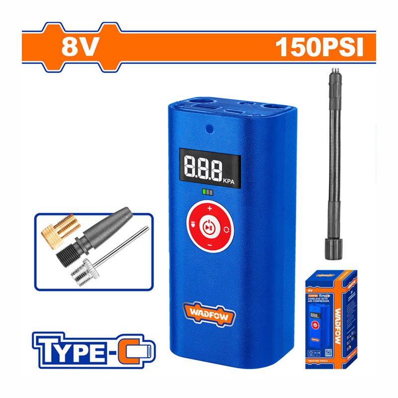 Mini compresseur d’air sans fil WADFOW – WAAM572 – 8 V, 10 bar thumbnail 2
